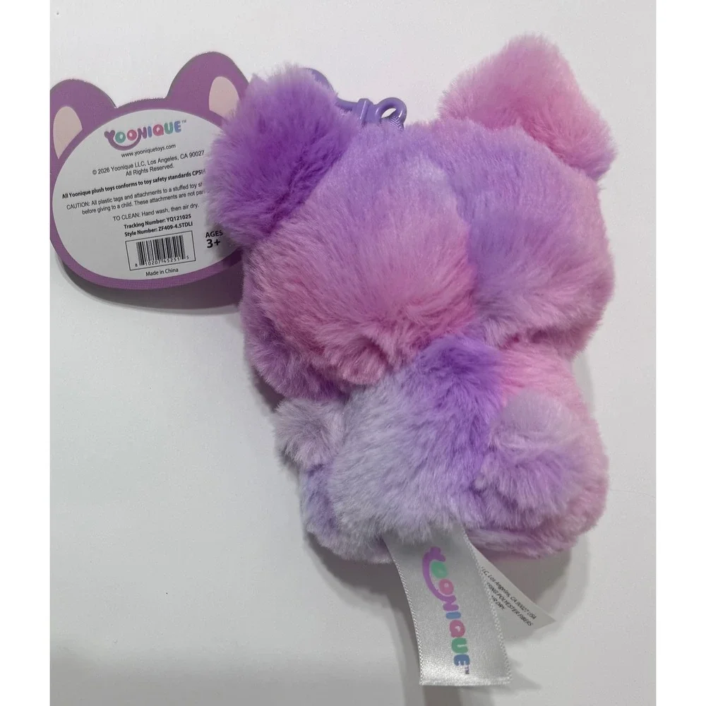 Yoonique PurplePink Ombre Plush Keychain Bear Hooded Character ZF409-4.5TDLI NEW
